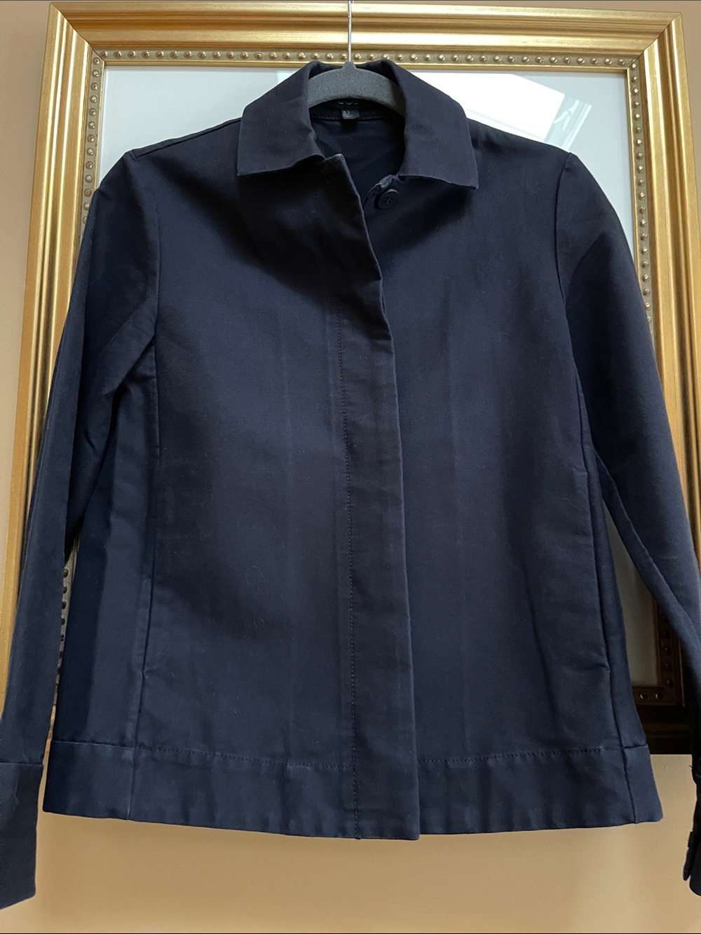 COS Dark Navy Button-Front Lightweight Jacket